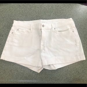 7 For All Mankind White Denim Shorts size 31